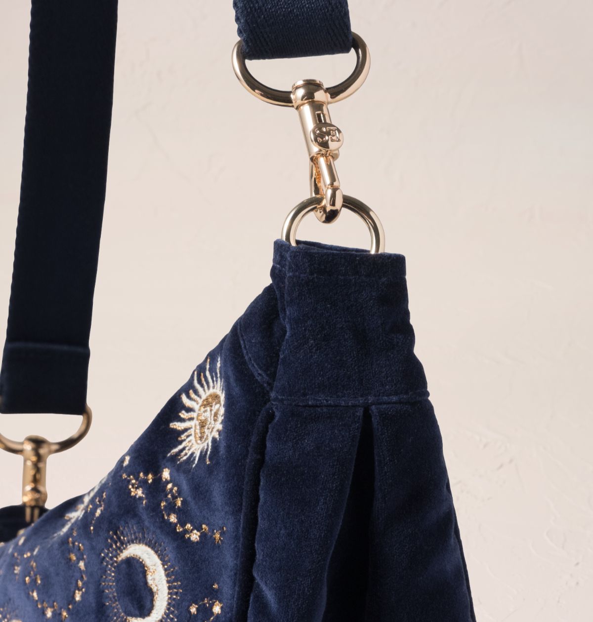 Celestial Sun & Moon Velvet Cross Body Sling Bag