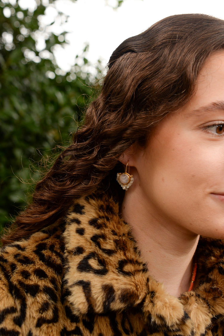 My Doris Quartz Gemstone Hook Earrings