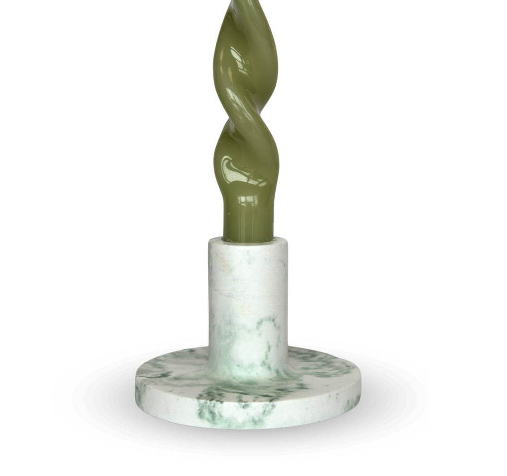 Wxy. Marbled Candle Holder Green