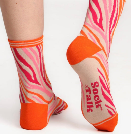 Zebra Orange Bamboo Socks