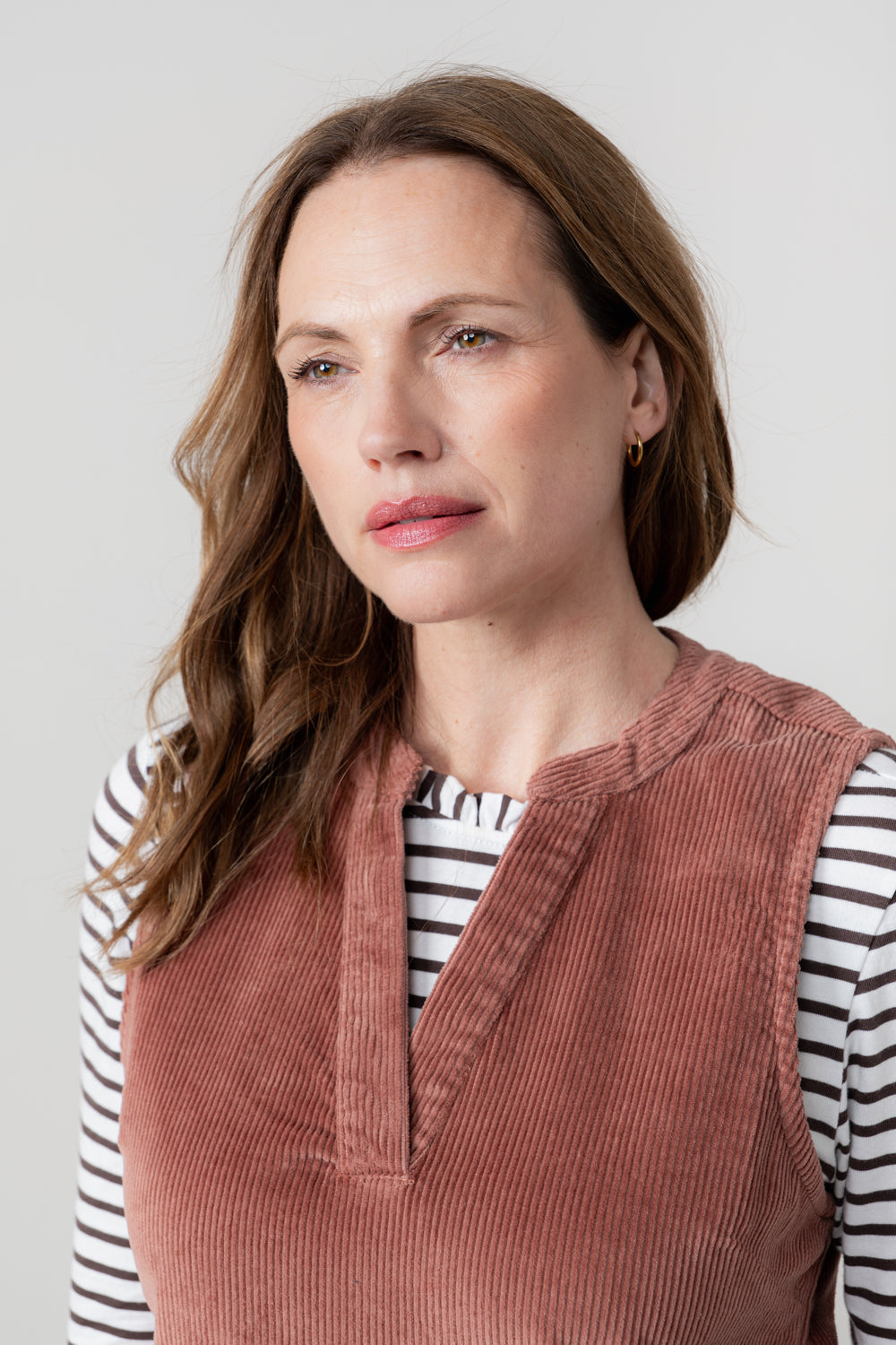 Lily & Me Belle Jumbo Cord Dress Antique Rose