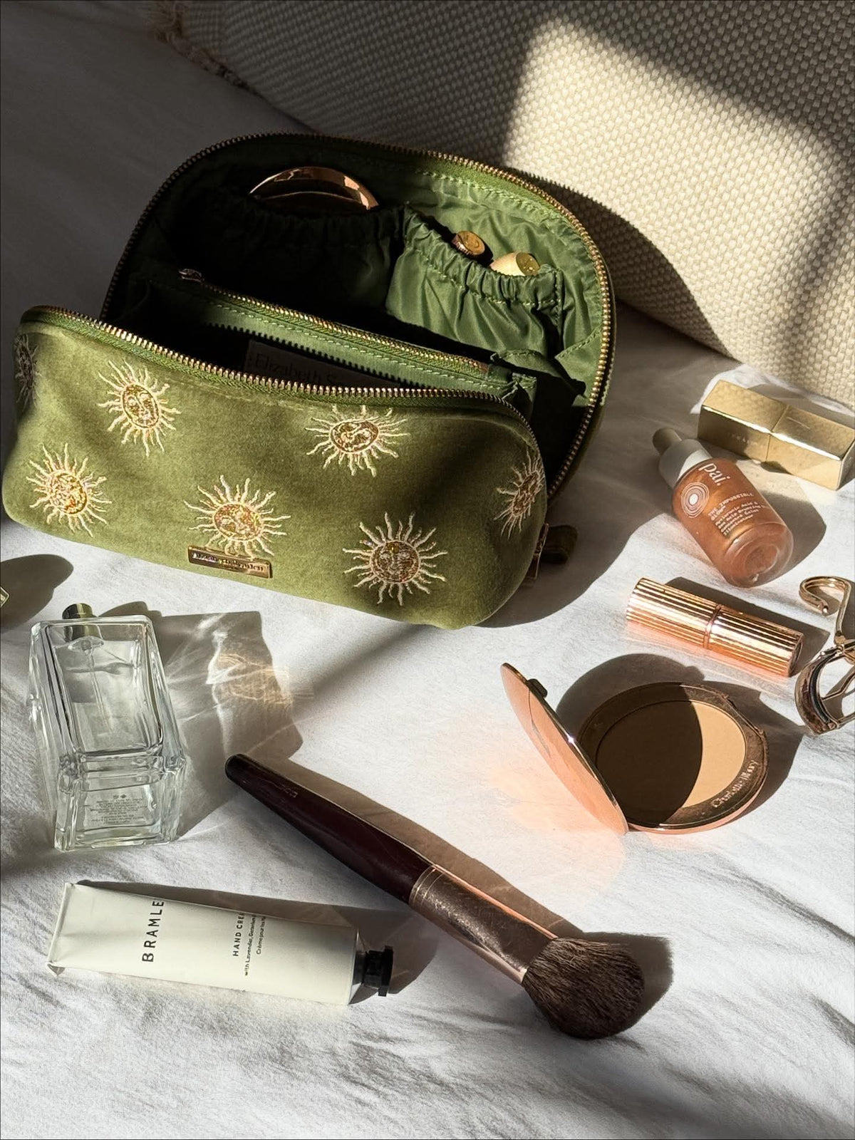 Sun Goddess Open Flat Makeup Bag Fern Green