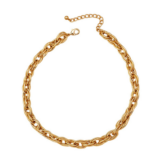 WHITE LEAF 18kt Plated Gold Triple Chain Necklace