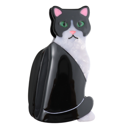 Tuxedo Cat Claw Clip