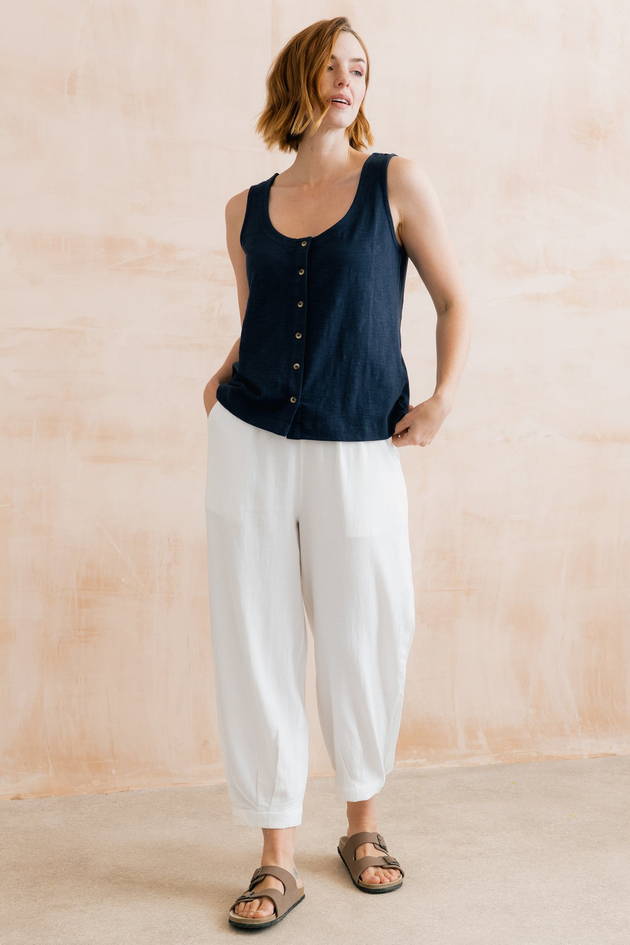 Lily & Me Sail Linen Trousers in White