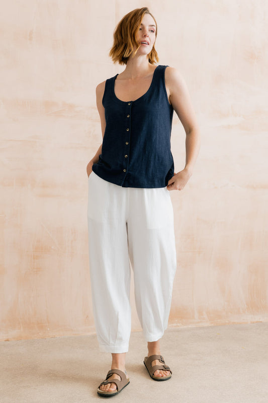 Lily & Me Sail Linen Trousers in White