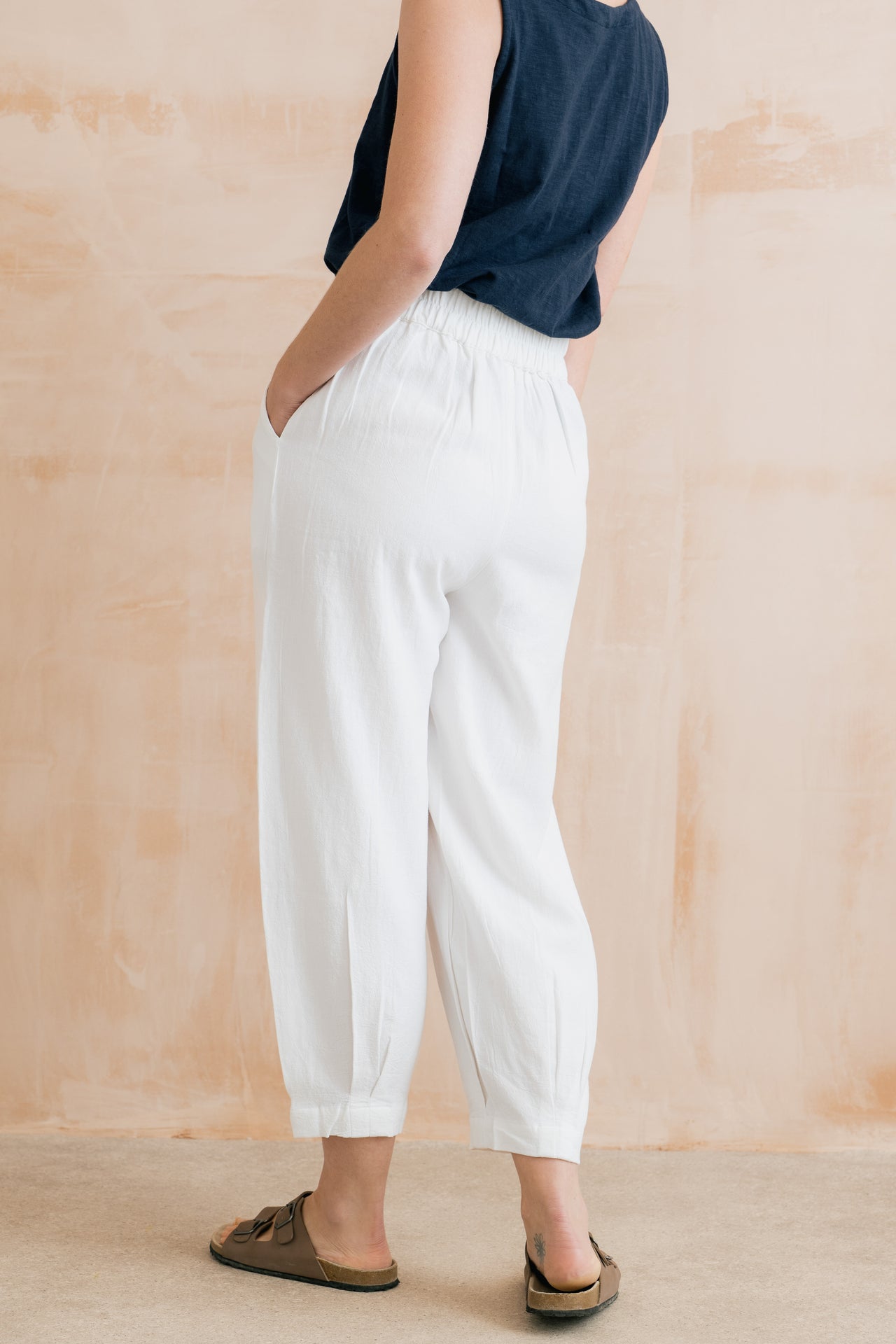 Lily & Me Sail Linen Trousers in White