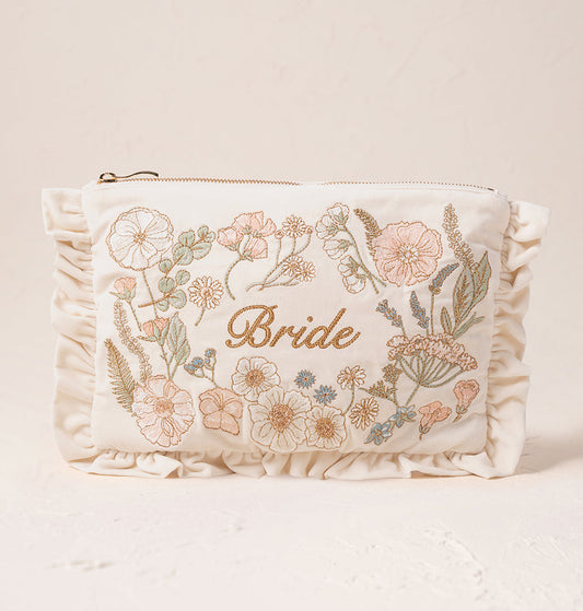 Pressed Flowers Bride Everyday Frill Pouch