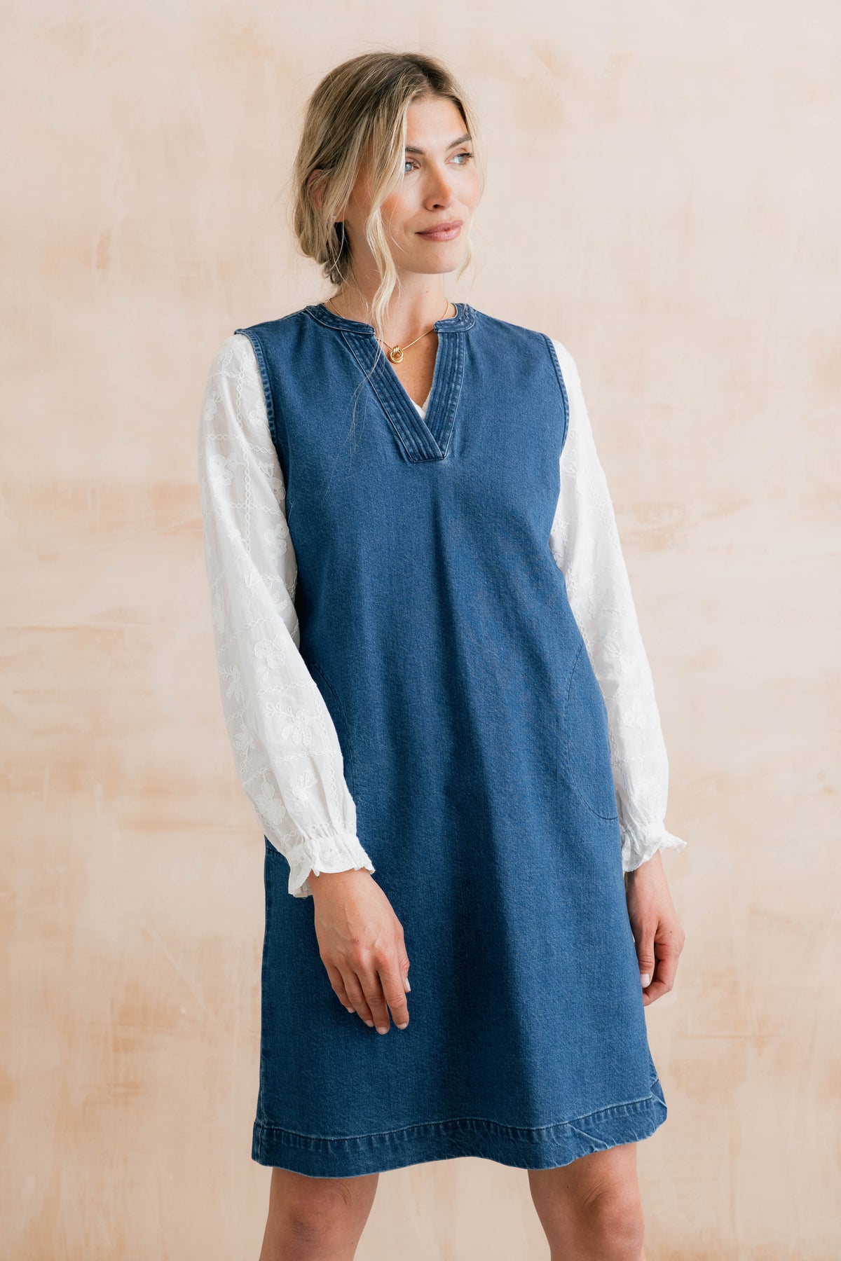 Lily & Me Belle Denim Pinafore Dress