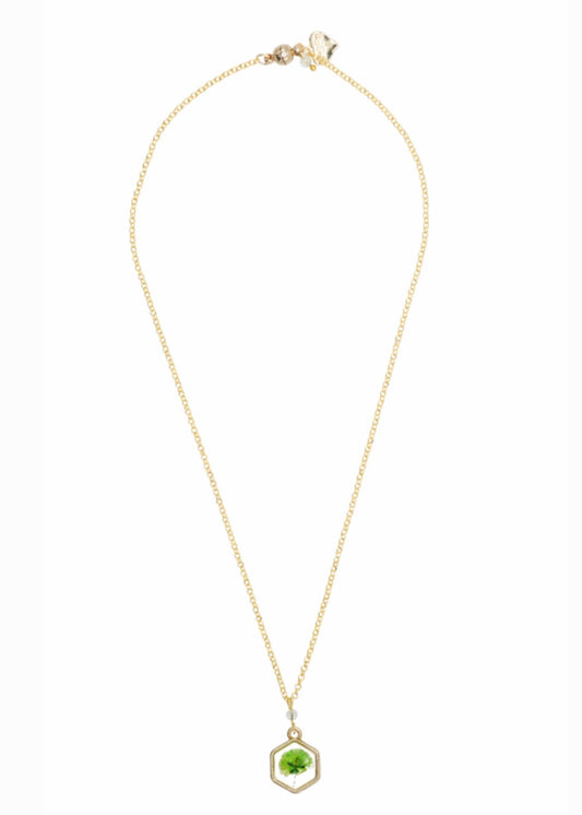 Prehnite Flower Chain Necklace