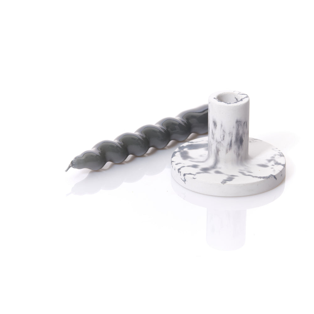Wxy. Marbled Candle Holder Black