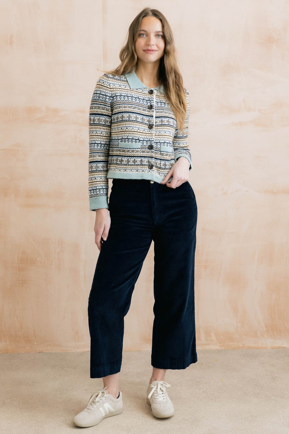 Lily & Me Chestnut Fair Isle Knitted Jacket