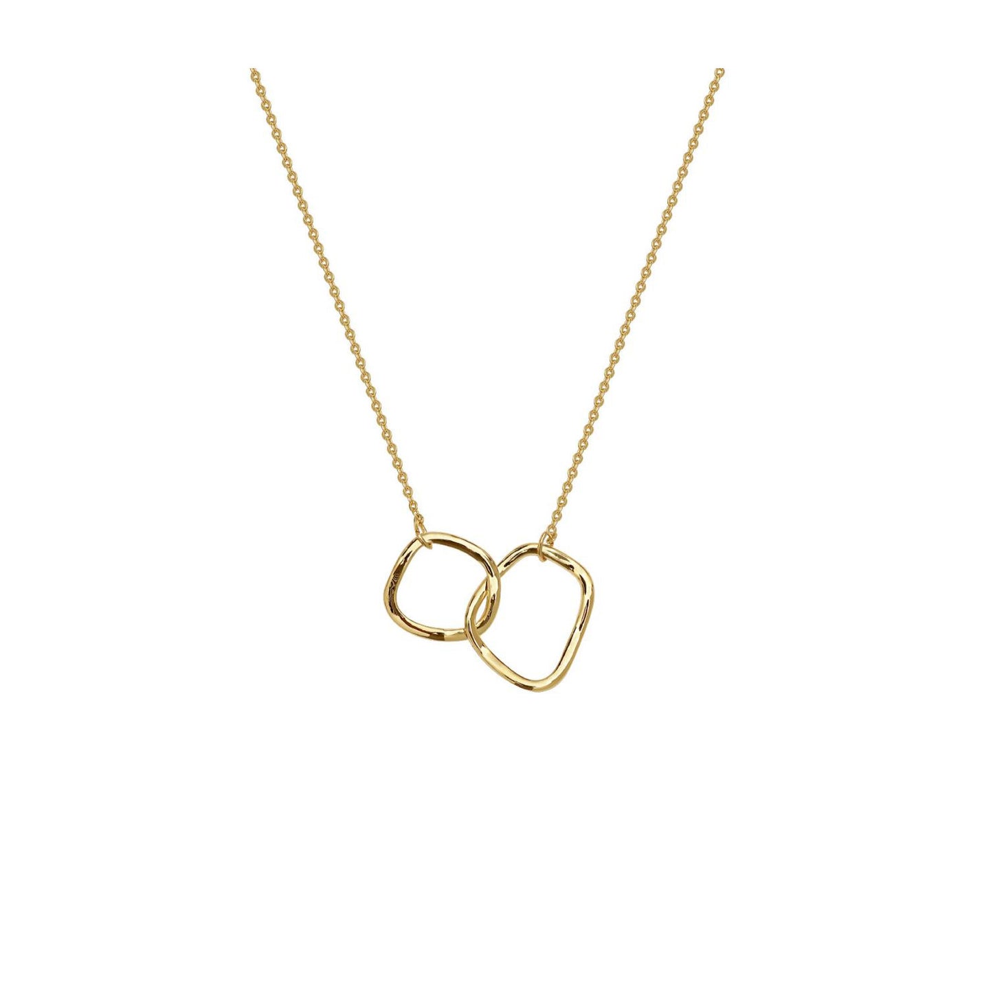 WHITE LEAF 18kt Plated Gold Twin Hoop Necklace