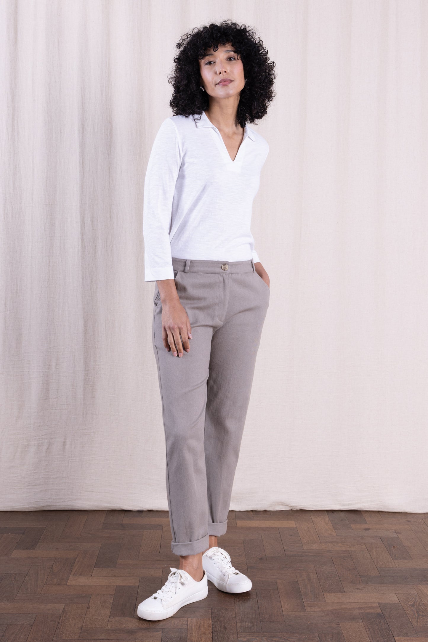 Nomads Cotton Drill Slim Trousers Agate