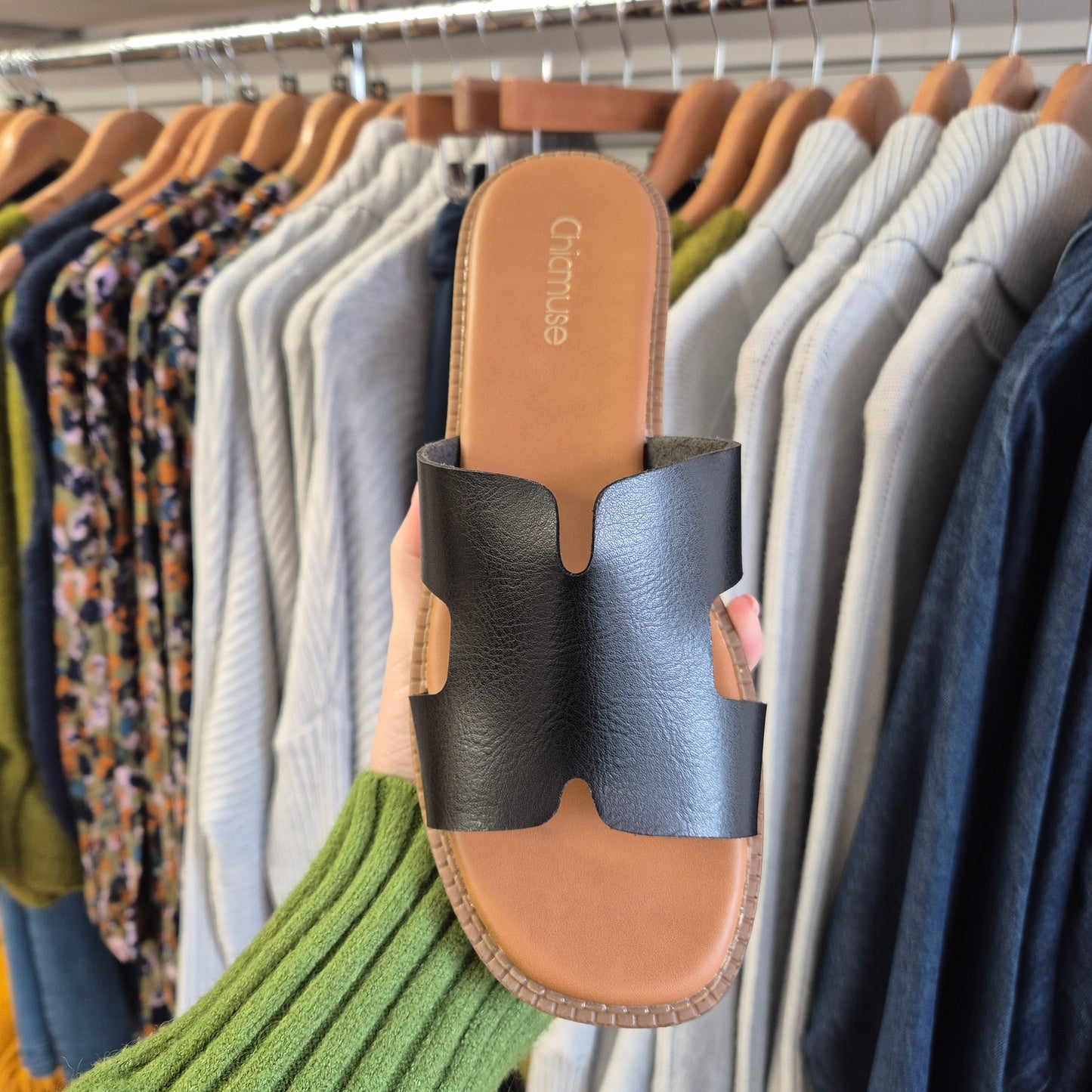 Santal Slides in Black