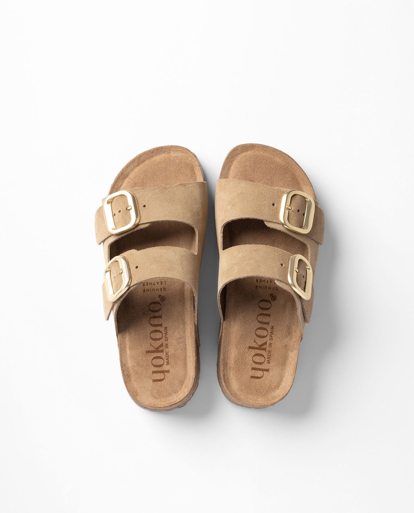 Yokono Wiwi Platform Double Strap Sandals in Mushroom