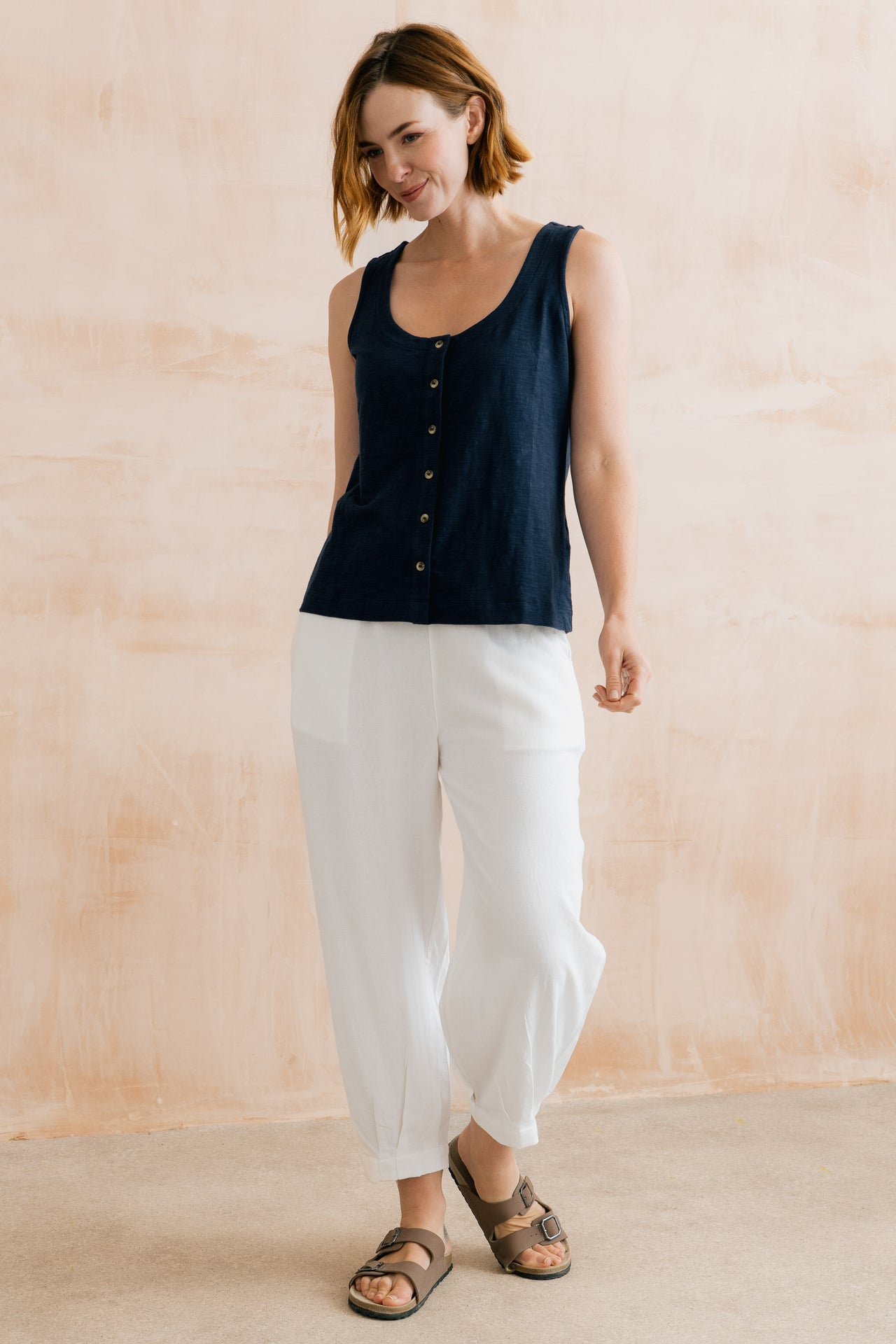 Lily & Me Sail Linen Trousers in White