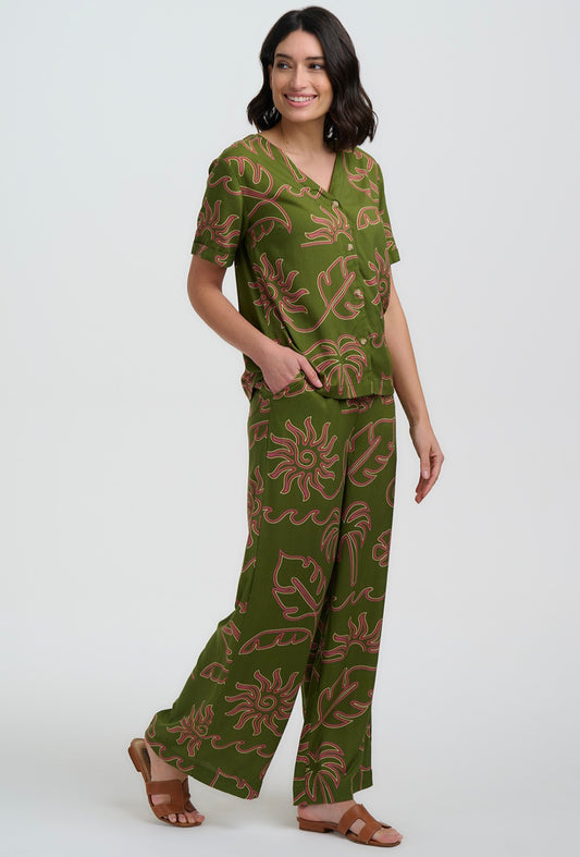 Sugarhill Brighton Trinny Tropical Wide Leg Trousers