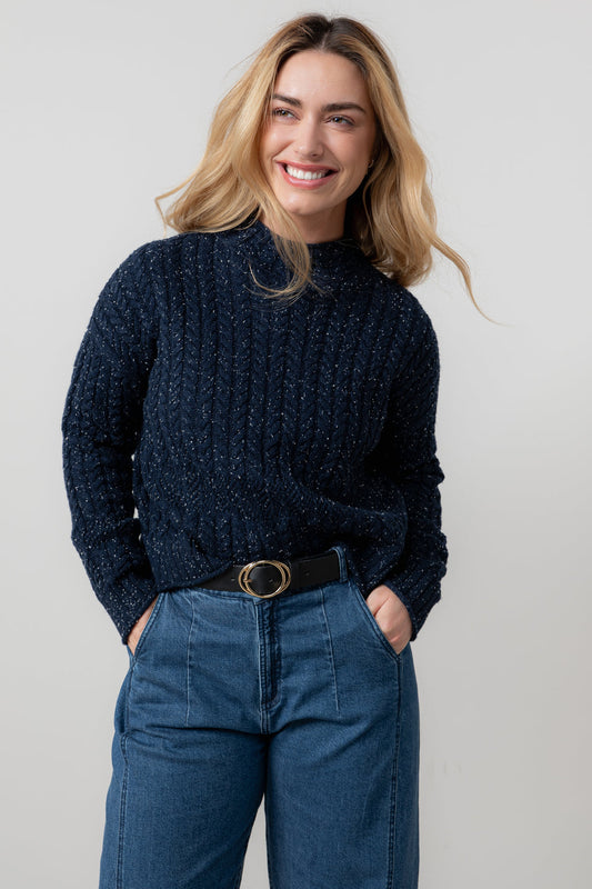 Lily & Me Elspeth Fleck Knit Jumper Navy