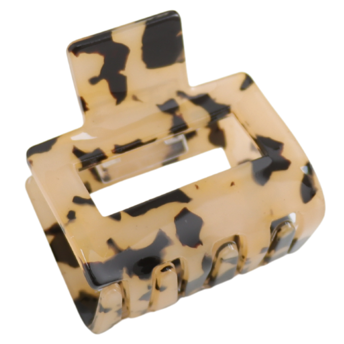 Ecru Tortie Square Claw Clip