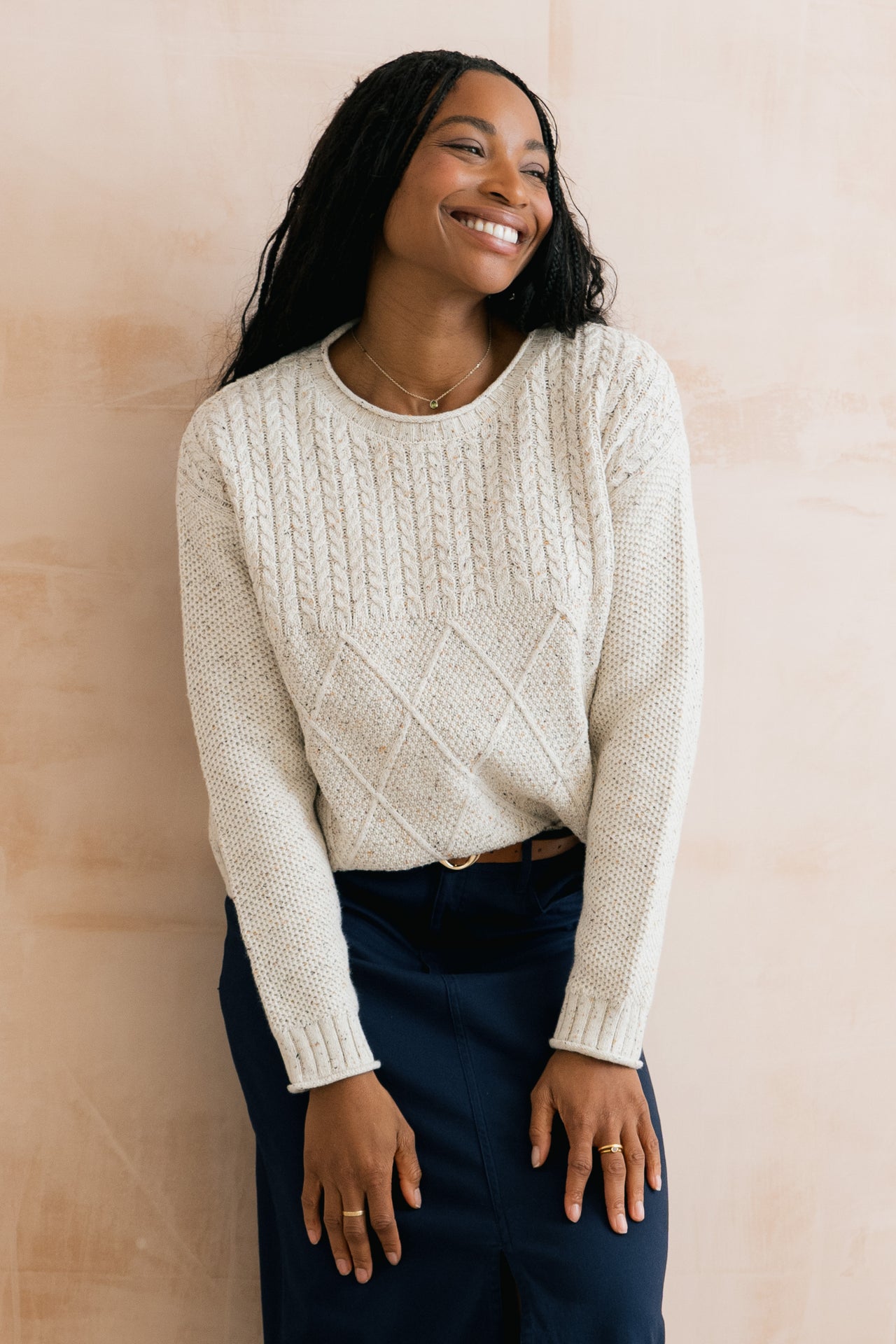 Lily & Me Bryony Fleck Knit Jumper Ecru