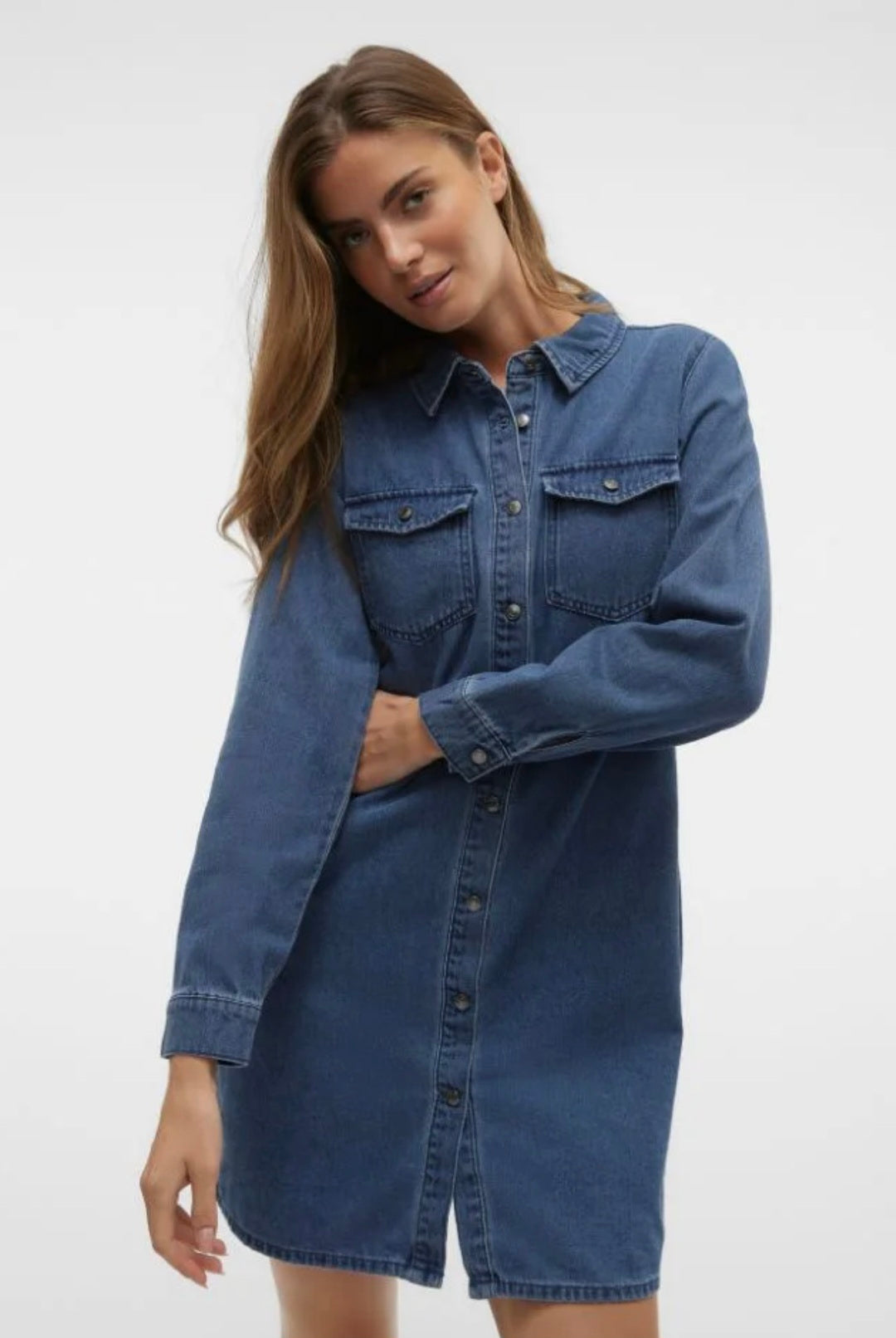 Vero Moda Jennie Denim Shirt Dress - Blue