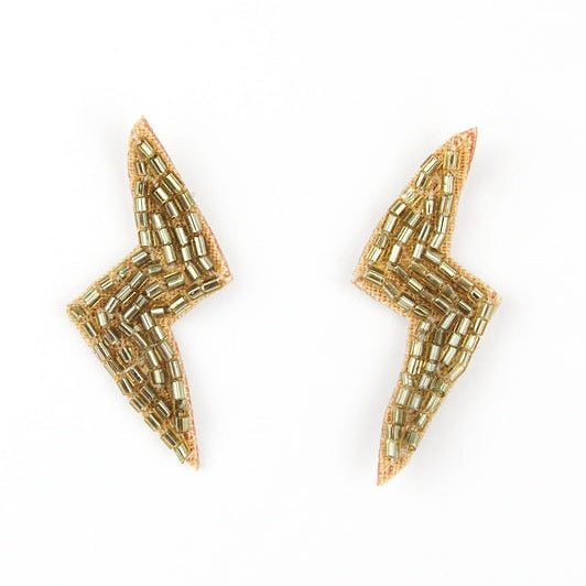 My Doris Gold Beaded Lightening Earrings