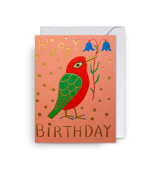 Bluebell Bird Mini Birthday Card
