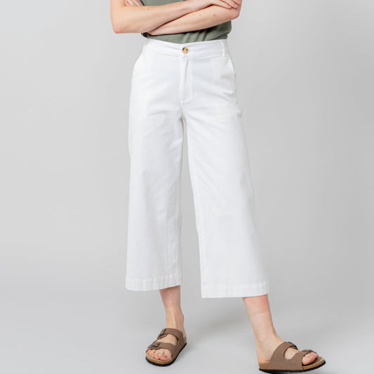 Lily & Me Isla Crop Trousers in White