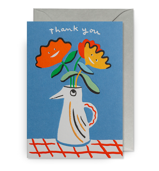 Thank You Floral Bouquet in a Jug Card