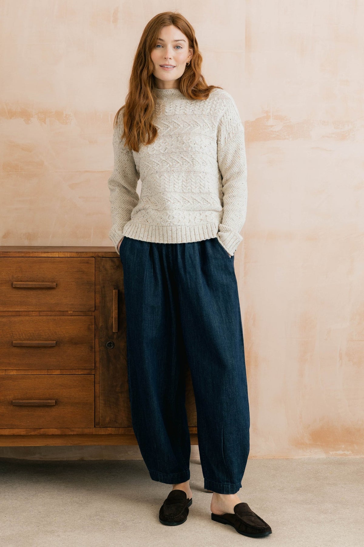 Lily & Me Sonia Cable Knit High Neck Jumper