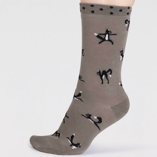 Thought Chai Yoga Cats Bamboo Socks