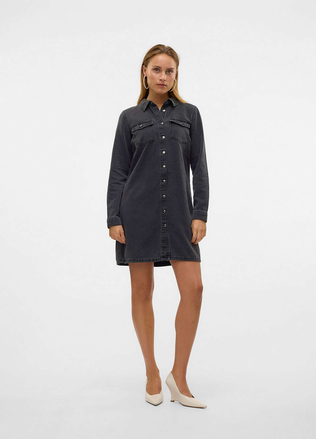 Vero Moda Jennie Denim Shirt Dress - Black