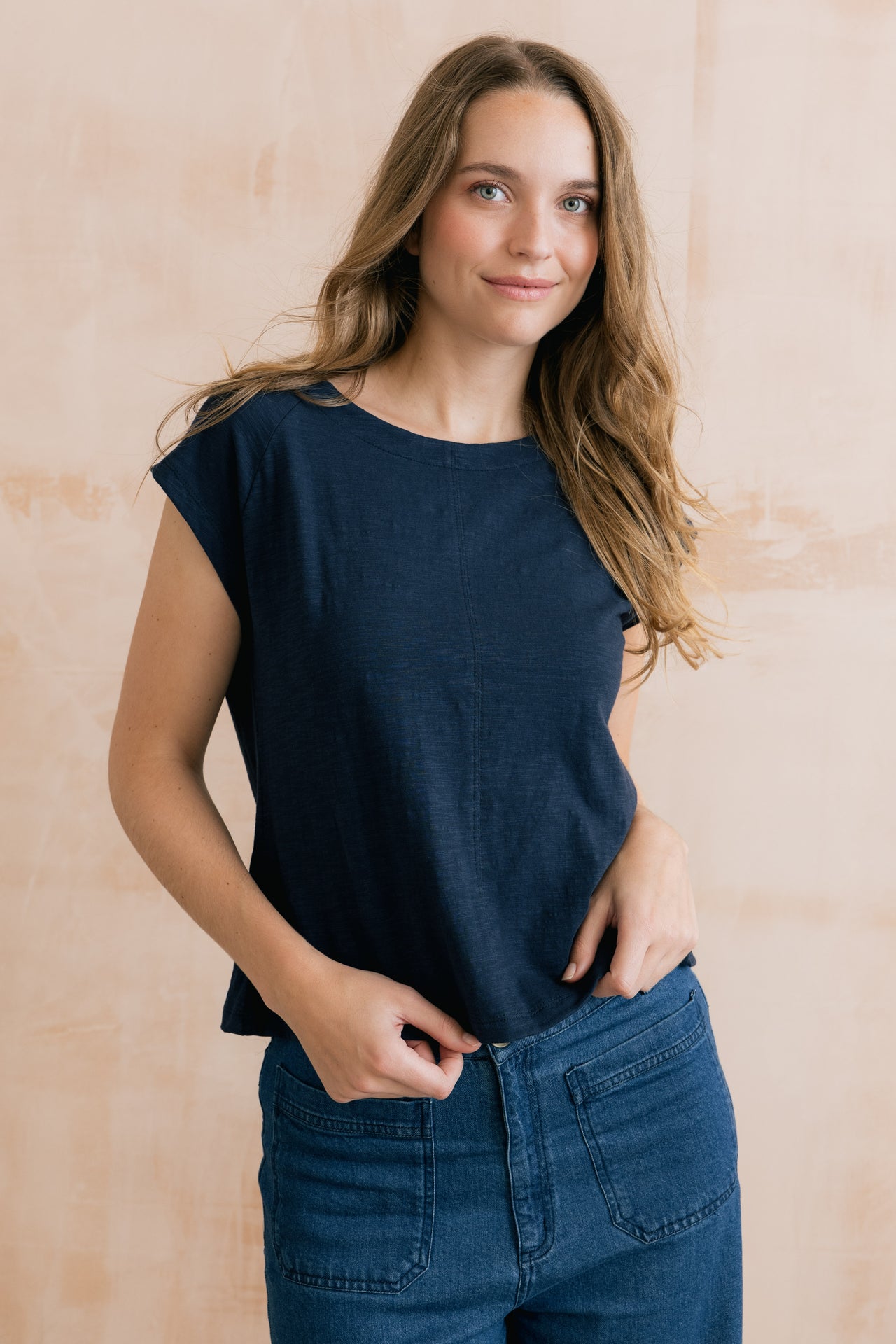 Lily & Me Tide Organic Cotton Tee Navy
