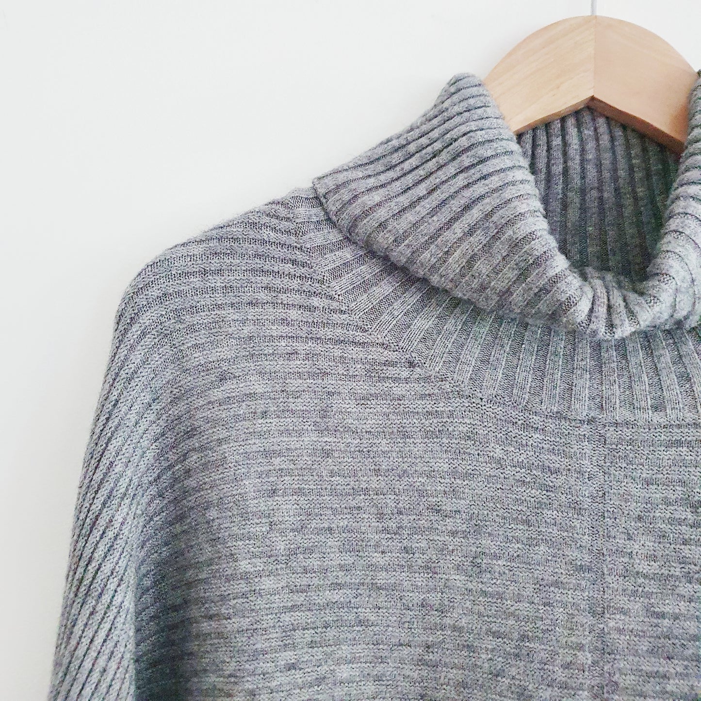 Robyn Ribbed Roll Neck Jumper in Charcoal