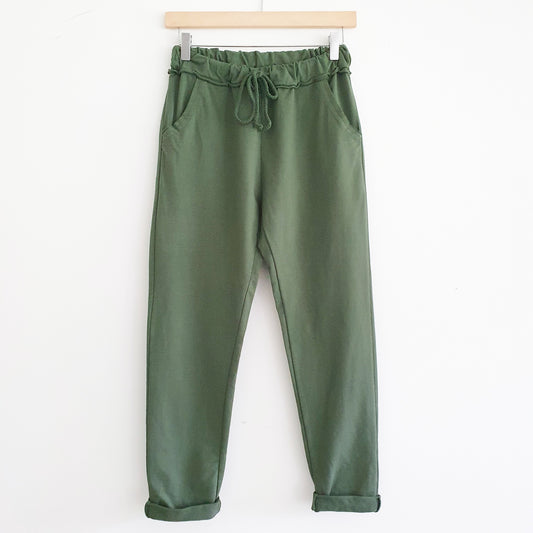 Cotton Lounge Pants in Khaki
