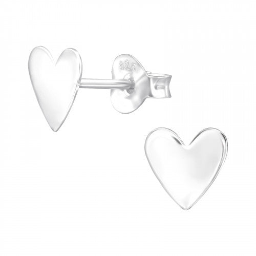 Ophelia Silver Flat Heart Studs