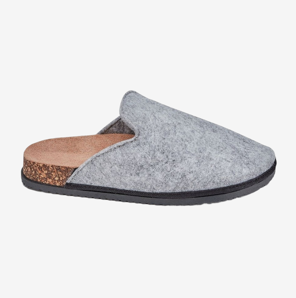 Farrah Felt Mule Slippers Grey