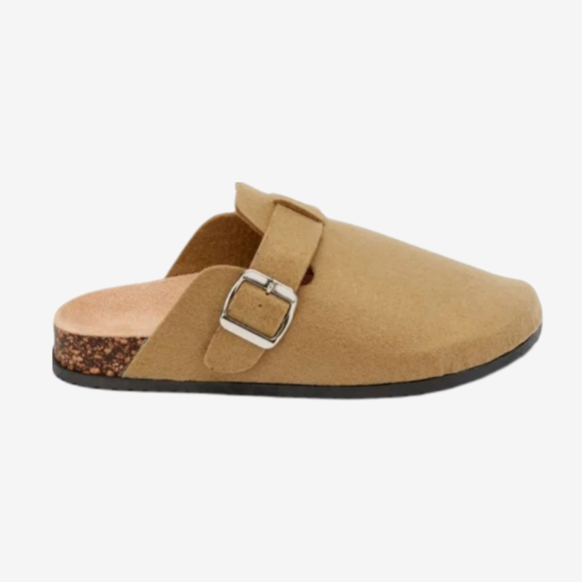 Aspyn Felt Mule Slippers Camel
