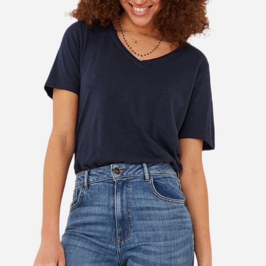 Millie Organic Cotton Tee Navy