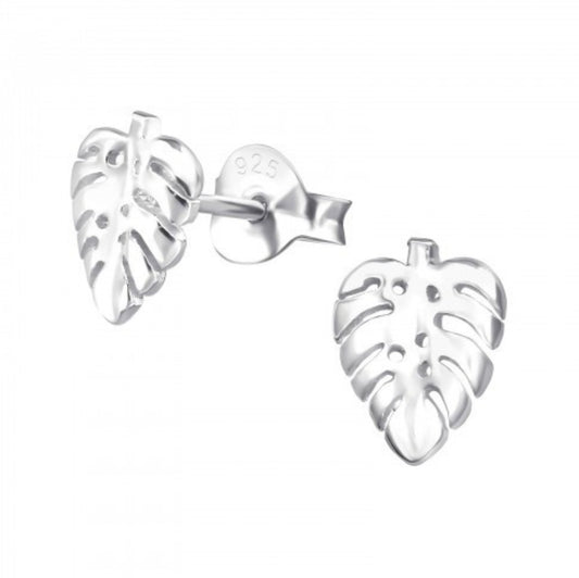 Ophelia Silver Monstera Studs